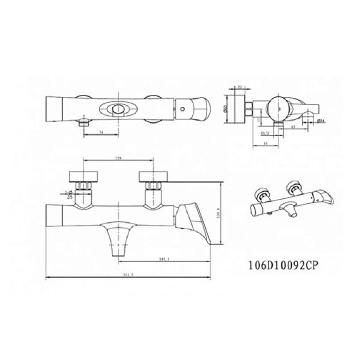 Смеситель для ванны Kaiser Calla 71022 Смеситель для ванны Kaiser Calla 71022