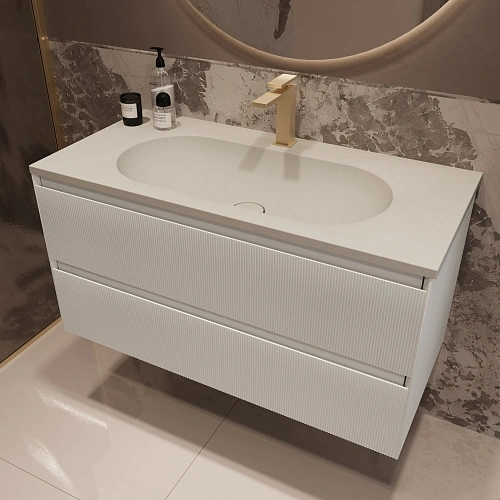 Тумба под раковину Vincea Welle 1000 подвесная, белый матовый софт-тач Тумба под раковину Vincea Welle 1000 подвесная, белый матовый софт-тач