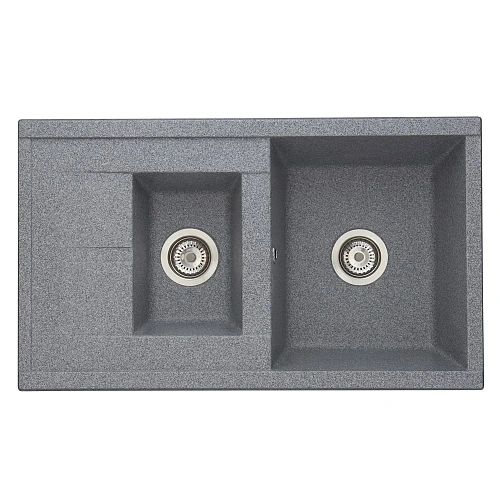 Кухонная мойка Aquaton Делия 87 1A716232DE230 из литого мрамора, серый Кухонная мойка Aquaton Делия 87 1A716232DE230 из литого мрамора, серый
