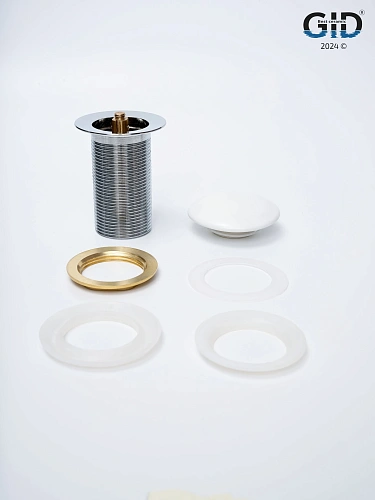 Донный клапан Gid без перелива Whm100 74403K белый матовый 7x7x10 Донный клапан Gid без перелива Whm100 74403K белый матовый 7x7x10