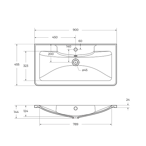 Раковина BelBagno BB900/455-LV-MR-ALR 900x450 Раковина BelBagno BB900/455-LV-MR-ALR 900x450