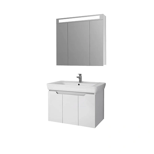 Тумба под раковину DREJA Q (D), 80 см, подвесная, 3 дверцы, белый глянец 99.1003 Тумба под раковину DREJA Q (D), 80 см, подвесная, 3 дверцы, белый глянец 99.1003