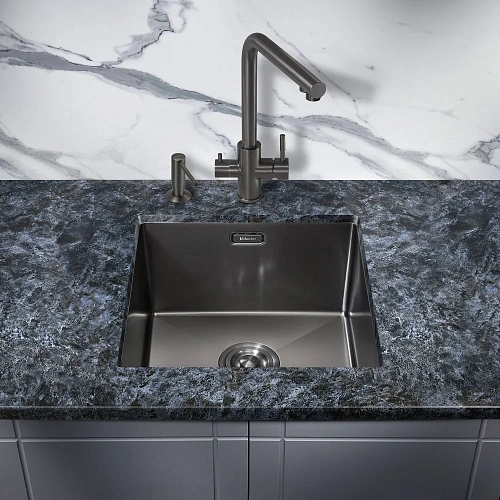 Кухонная мойка Milacio Denia 44 Steel (MC.77439) сталь воронёная Кухонная мойка Milacio Denia 44 Steel (MC.77439) сталь воронёная