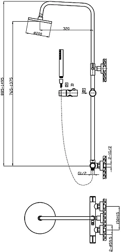 Душевая система STWORKI Лунд LU-05cr 553311 Душевая система STWORKI Лунд LU-05cr 553311