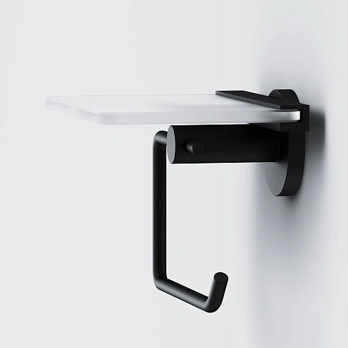 Держатель туалетной бумаги AM.PM X-Joy A85A341522 с полкой, черный Держатель туалетной бумаги AM.PM X-Joy A85A341522 с полкой, черный