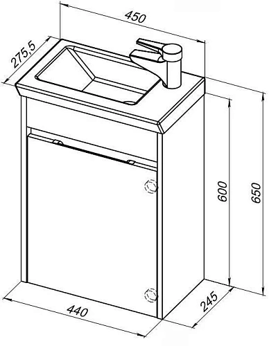 Тумба под раковину Aquanet Дувр 45 белый 00182607 Тумба под раковину Aquanet Дувр 45 белый 00182607