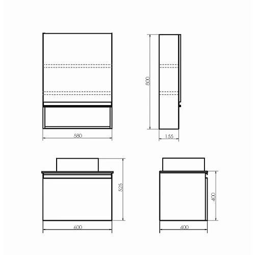 Зеркальный шкаф Comforty Эдинбург 60 00-00002043 бетон светлый Зеркальный шкаф Comforty Эдинбург 60 00-00002043 бетон светлый