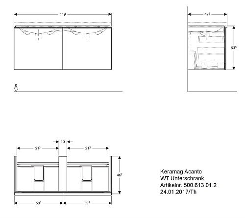 Тумба под раковину Geberit Acanto 500.613.JL.2 119 см Тумба под раковину Geberit Acanto 500.613.JL.2 119 см