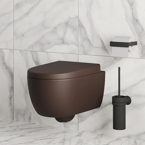 Унитаз подвесной Abner 103T20601R (545x360x330) матовый коричневый безободковый с толстой крышкой 103T20601R-102T20601 Унитаз подвесной Abner 103T20601R (545x360x330) матовый коричневый безободковый с толстой крышкой 103T20601R-102T20601