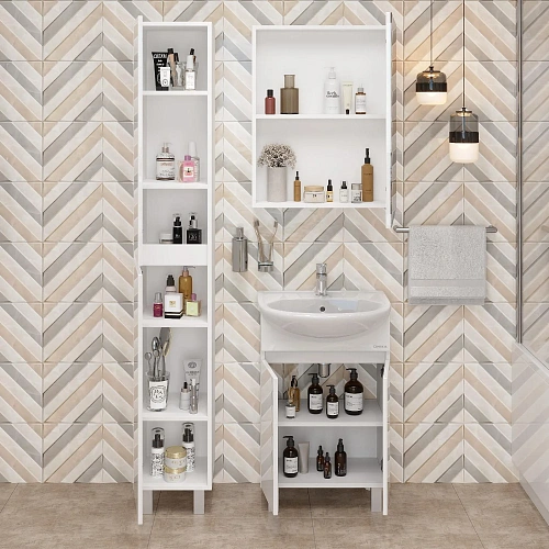 Тумба под раковину Onika Милтон 60 см 106146 напольная, белая (для Уют 60) Тумба под раковину Onika Милтон 60 см 106146 напольная, белая (для Уют 60)