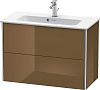 Картинка анонса товара «тумба под раковину duravit xsquare xs416606161 подвесная 81 см коричнево-оливковый глянцевый»