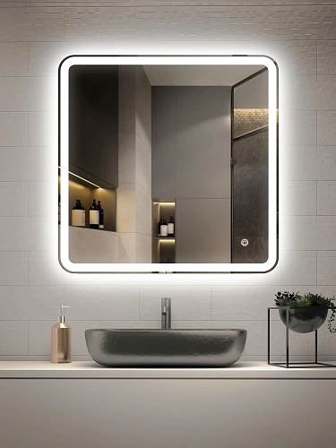 Зеркало Vincea LED VLM-3VC8008 800х800 c сенсорным выключателем и диммером Зеркало Vincea LED VLM-3VC8008 800х800 c сенсорным выключателем и диммером