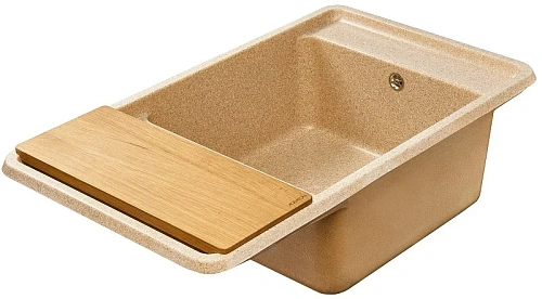 Кухонная мойка Aquaton Беллис 87 1A724832BS220 из литого мрамора, песочный Кухонная мойка Aquaton Беллис 87 1A724832BS220 из литого мрамора, песочный