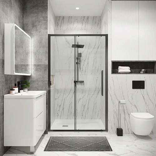 Душевая дверь GROSSMAN Cosmo 100.K33.02.140.42.00 (140x195) графит сатин, стекло прозрачное Душевая дверь GROSSMAN Cosmo 100.K33.02.140.42.00 (140x195) графит сатин, стекло прозрачное