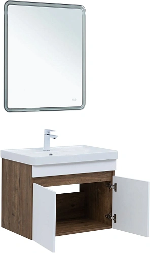 Тумба под раковину Aquanet Оптима 80 00344793 дуб рустикальный/белый сатин Тумба под раковину Aquanet Оптима 80 00344793 дуб рустикальный/белый сатин