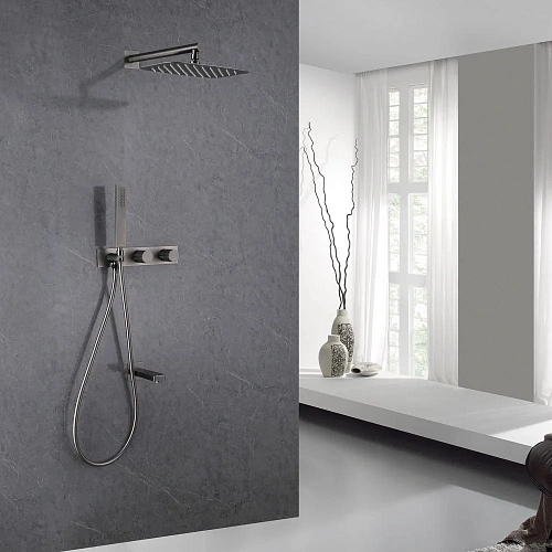 Душевая система ABBER Rund AF8717NG скрытого монтажа с изливом, никель Душевая система ABBER Rund AF8717NG скрытого монтажа с изливом, никель