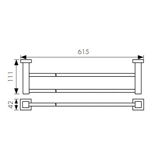 Полотенцедержатель Kaiser KH-2308 прямой 2-х уровневый хром латунь Полотенцедержатель Kaiser KH-2308 прямой 2-х уровневый хром латунь