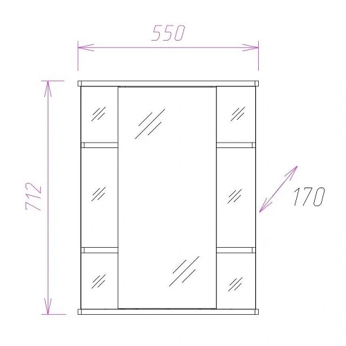 Зеркальный шкаф Onika ГЛОРИЯ 55.00 Универсальный 205531 Зеркальный шкаф Onika ГЛОРИЯ 55.00 Универсальный 205531