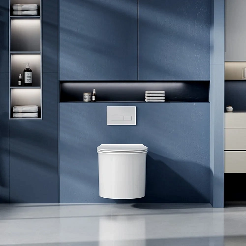 Унитаз подвесной ABBER Bequem AC1127 белый, безободковый, смыв торнадо и струйный смыв Унитаз подвесной ABBER Bequem AC1127 белый, безободковый, смыв торнадо и струйный смыв