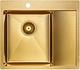 Кухонная мойка Paulmark FLANK PM225951-BGL брашированное золото левая 590х510мм Кухонная мойка Paulmark FLANK PM225951-BGL брашированное золото левая 590х510мм