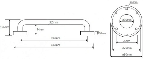 Поручень Bemeta HELP program 301100801 Поручень Bemeta HELP program 301100801