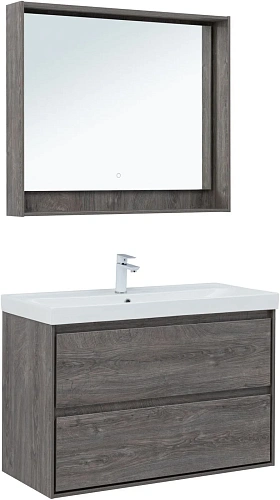 Тумба под раковину Aquanet Милан 100 дуб рошелье 00336375 подвесная Тумба под раковину Aquanet Милан 100 дуб рошелье 00336375 подвесная