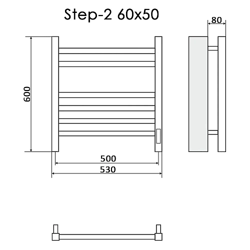 Полотенцесушитель электрический Ника STEP-2 60/50 правый тэн Полотенцесушитель электрический Ника STEP-2 60/50 правый тэн