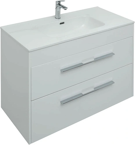 Комплект мебели Aquanet Августа 100 белый (ручка хром) 00281160 Комплект мебели Aquanet Августа 100 белый (ручка хром) 00281160