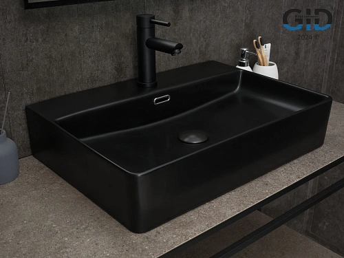 Раковина Gid Bm9256 53375 накладная черная матовая 60x42x14 Раковина Gid Bm9256 53375 накладная черная матовая 60x42x14
