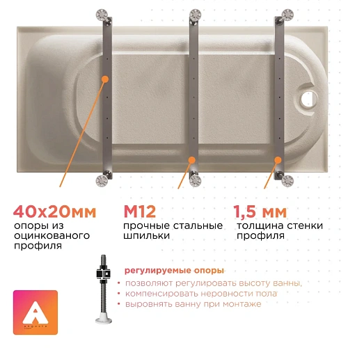 Акриловая ванна Radomir Прованс 170х80 Ангосто 1-01-0-0-8-192 Акриловая ванна Radomir Прованс 170х80 Ангосто 1-01-0-0-8-192