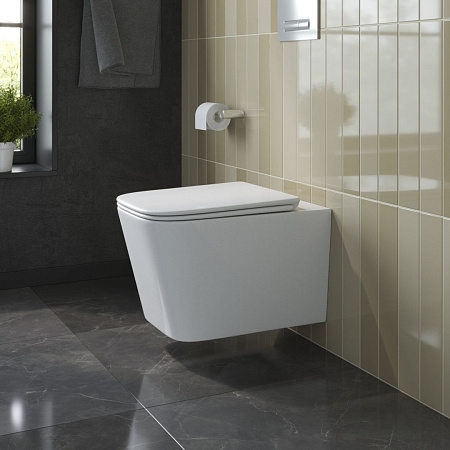 Унитаз подвесной BelBagno DUE-TOR BB5171CH-TOR/SC безободковый c сиденьем Унитаз подвесной BelBagno DUE-TOR BB5171CH-TOR/SC безободковый c сиденьем