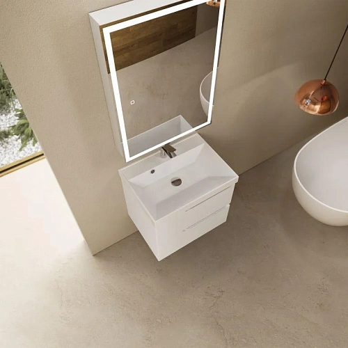 Тумба под раковину AQUAme AQM900360WH S3 подвесная 60 см белый глянец Тумба под раковину AQUAme AQM900360WH S3 подвесная 60 см белый глянец