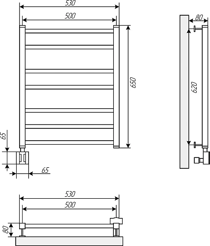 Полотенцесушитель электрический EWRIKA Кассандра Pg 60x50 L, хром 510539 Полотенцесушитель электрический EWRIKA Кассандра Pg 60x50 L, хром 510539