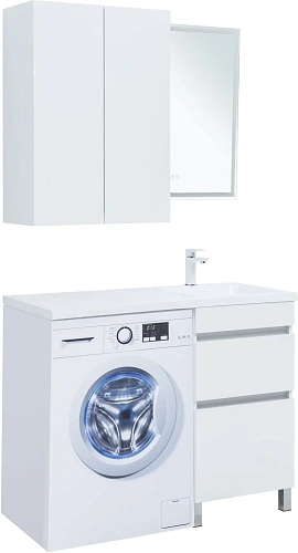 Тумба под раковину Aquanet Вега 48 белый глянец 00329123 напольная Тумба под раковину Aquanet Вега 48 белый глянец 00329123 напольная