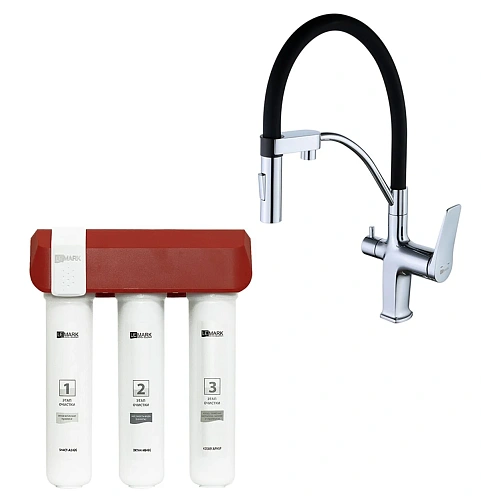 Смеситель для кухни Lemark с гибким изливом и фильтром для очистки жесткой воды OPTIMA LM3074C086 Смеситель для кухни Lemark с гибким изливом и фильтром для очистки жесткой воды OPTIMA LM3074C086