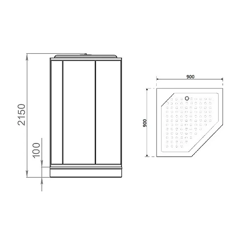 Душевая кабина Parly P911F 900x900 профиль белый, стекло матовое Душевая кабина Parly P911F 900x900 профиль белый, стекло матовое