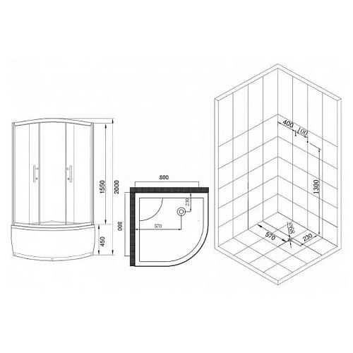 Душевой уголок Esbano (ESUGR8010) ESR-801080x80x200 Душевой уголок Esbano (ESUGR8010) ESR-801080x80x200