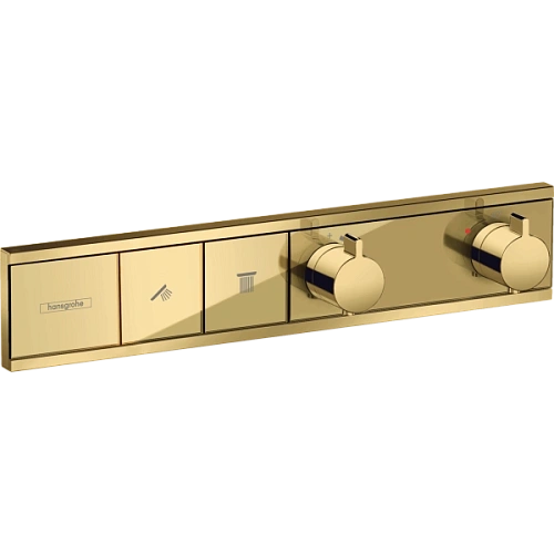 Смеситель для душа Hansgrohe скрытого монтажа, для 2 потребителей 15380990, полированное золото терм Смеситель для душа Hansgrohe скрытого монтажа, для 2 потребителей 15380990, полированное золото терм