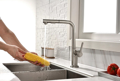 Смеситель для кухни Paulmark NEO брашированная сталь Ne214419-BS Смеситель для кухни Paulmark NEO брашированная сталь Ne214419-BS