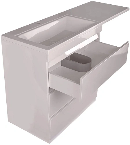 Тумба под раковину Style Line Даллас 130, 3 ящика, Люкс белая СС-00000558 Тумба под раковину Style Line Даллас 130, 3 ящика, Люкс белая СС-00000558