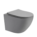 Унитаз подвесной ABBER Bequem AC1101TMG серый матовый, безободковый, смыв торнадо Унитаз подвесной ABBER Bequem AC1101TMG серый матовый, безободковый, смыв торнадо