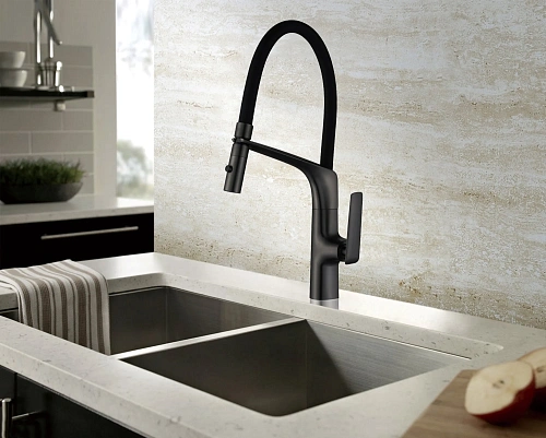 Смеситель для кухни Vincea VKF-115MB, черный Смеситель для кухни Vincea VKF-115MB, черный