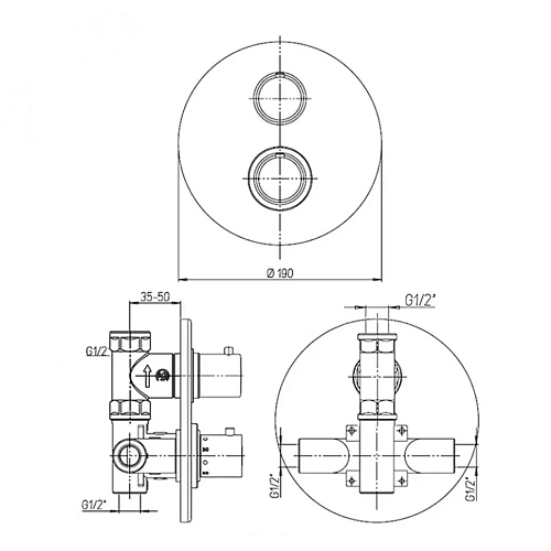Смеситель для душа Paini Lady 89CR690 встраиваемый Смеситель для душа Paini Lady 89CR690 встраиваемый