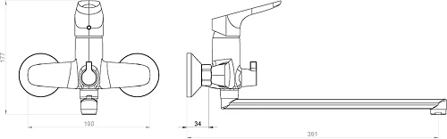 Смеситель для ванны STWORKI Малвик by Damixa Малвик HFMA95000 573450 Смеситель для ванны STWORKI Малвик by Damixa Малвик HFMA95000 573450