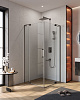 Картинка анонса товара «душевой уголок cezares slider-a-2-100/110-c-gm 100-110x100-110см стекло прозрачное, профиль оружейная сталь»