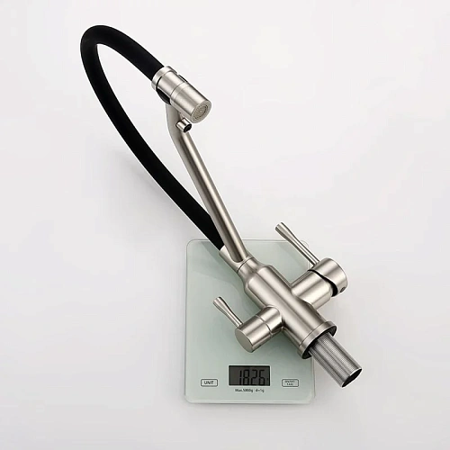 Смеситель для кухни Raglo R81.62.05 с гибким изливом с подключением к фильтру, сатин Смеситель для кухни Raglo R81.62.05 с гибким изливом с подключением к фильтру, сатин