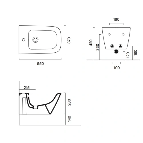 Биде подвесное Catalano Green 0418551001 55x37 белый глянцевый Биде подвесное Catalano Green 0418551001 55x37 белый глянцевый