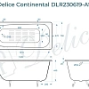 Ванна чугунная Delice Continental 1400х700 с антискользящим покрытием DLR230619-AS Ванна чугунная Delice Continental 1400х700 с антискользящим покрытием DLR230619-AS