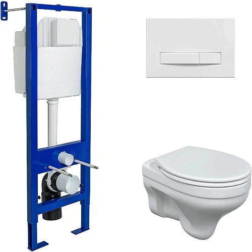 Комплект унитаза BERGES ALBIT S с инсталляцией ATOM Line 410, кнопкой белой, сидение дюропласт Optim 042435 Комплект унитаза BERGES ALBIT S с инсталляцией ATOM Line 410, кнопкой белой, сидение дюропласт Optim 042435