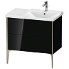 Картинка анонса товара «тумба под раковину duravit xviu xv44970b140 напольная 80 см черный глянцевый»